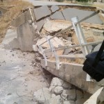 A bridge blown up by the terrorists as they fled Gwoza.(1)