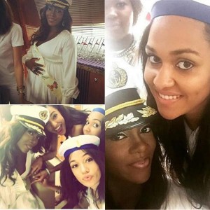 Tiwa Savage and friends at her sailing themed baby shower (Photo Credit:Genevieve Magazine)