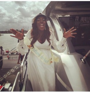 Tiwa Savage and friends at her sailing themed baby shower (Photo Credit:Genevieve Magazine)