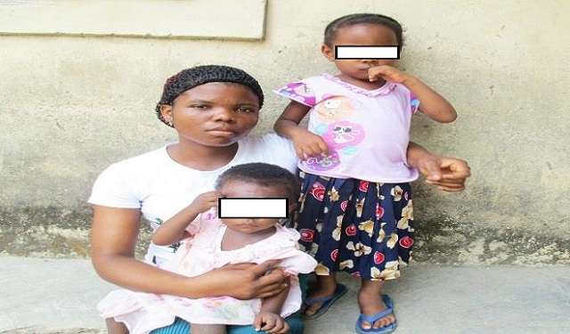 The victim, Mandu Akpan with er two children