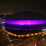 The Superdome In New orleans turned Purple