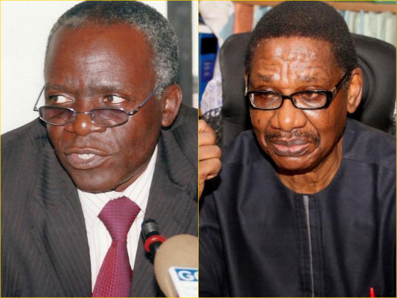 Femi Falana (left) Buhari Professor Itse Sagay