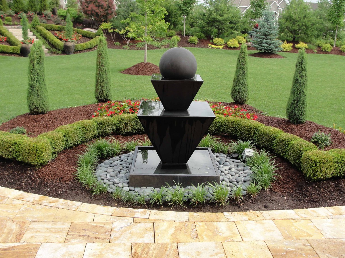 outdoor water fountain gardens