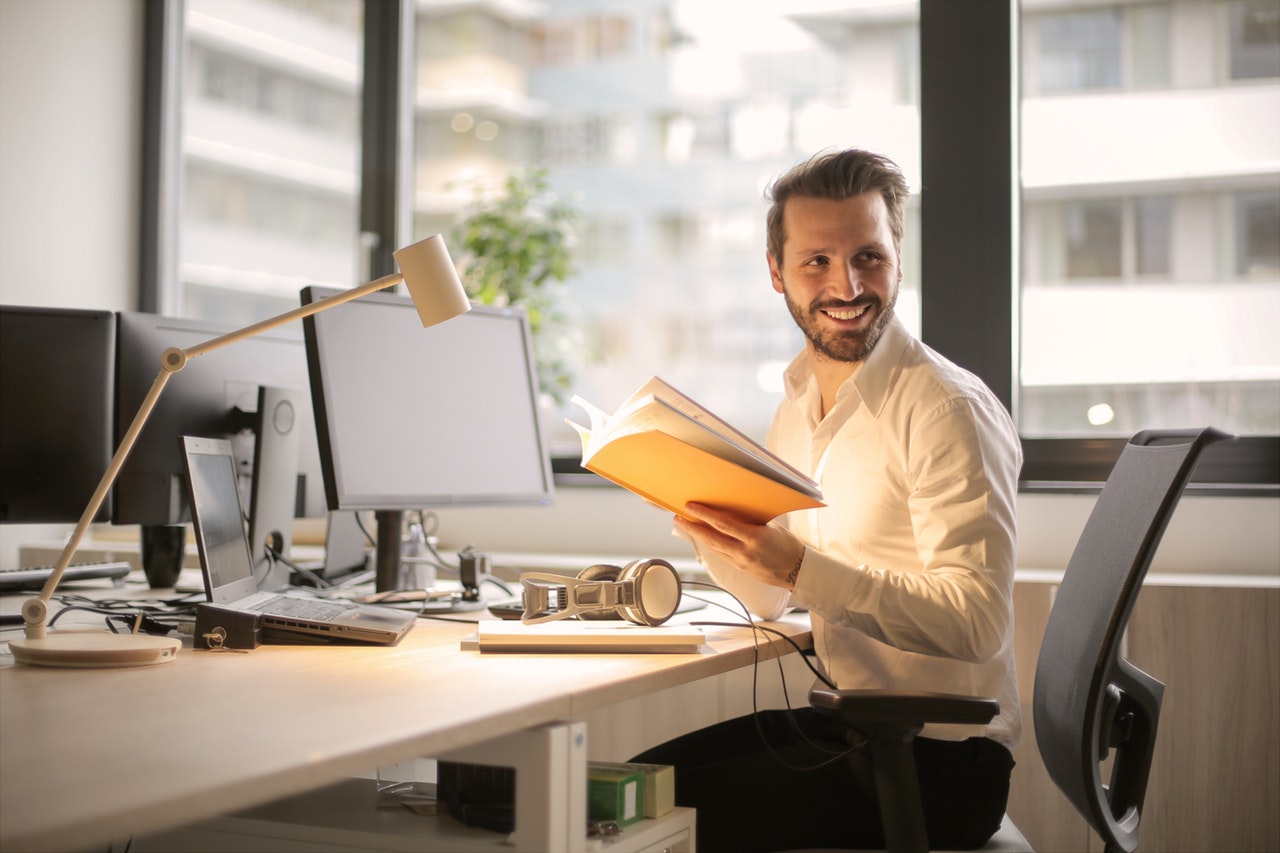 business man office laptop