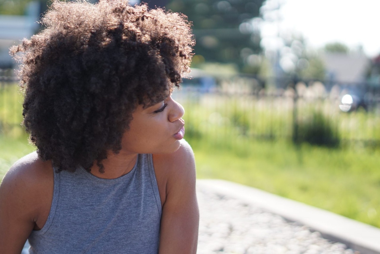 beautiful woman afro, hair growth