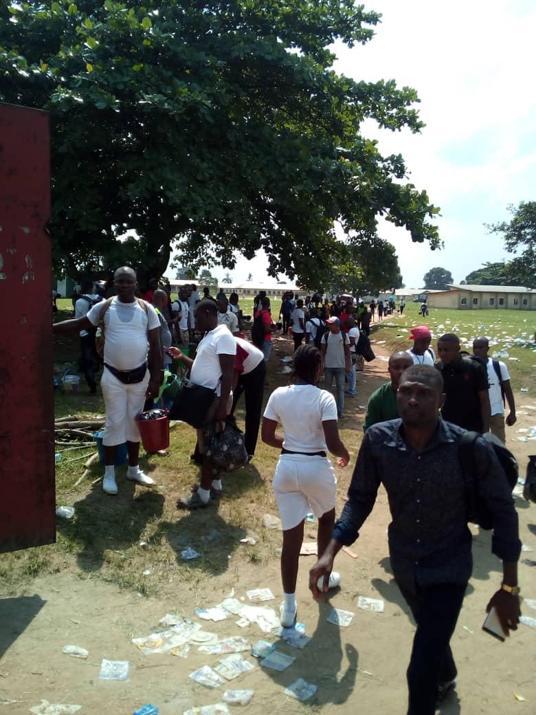 Nigerian soldiers disrupt the training at the camp of the Rivers State Neighbourhood Watch Agency at Nonwa in Tai Local Government Area,on Thursday, 29, 2018