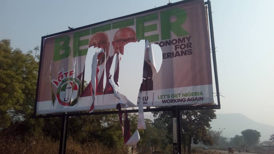 Atiku's billboards destroyed by APC Supporters in Lokoja, Kogi State