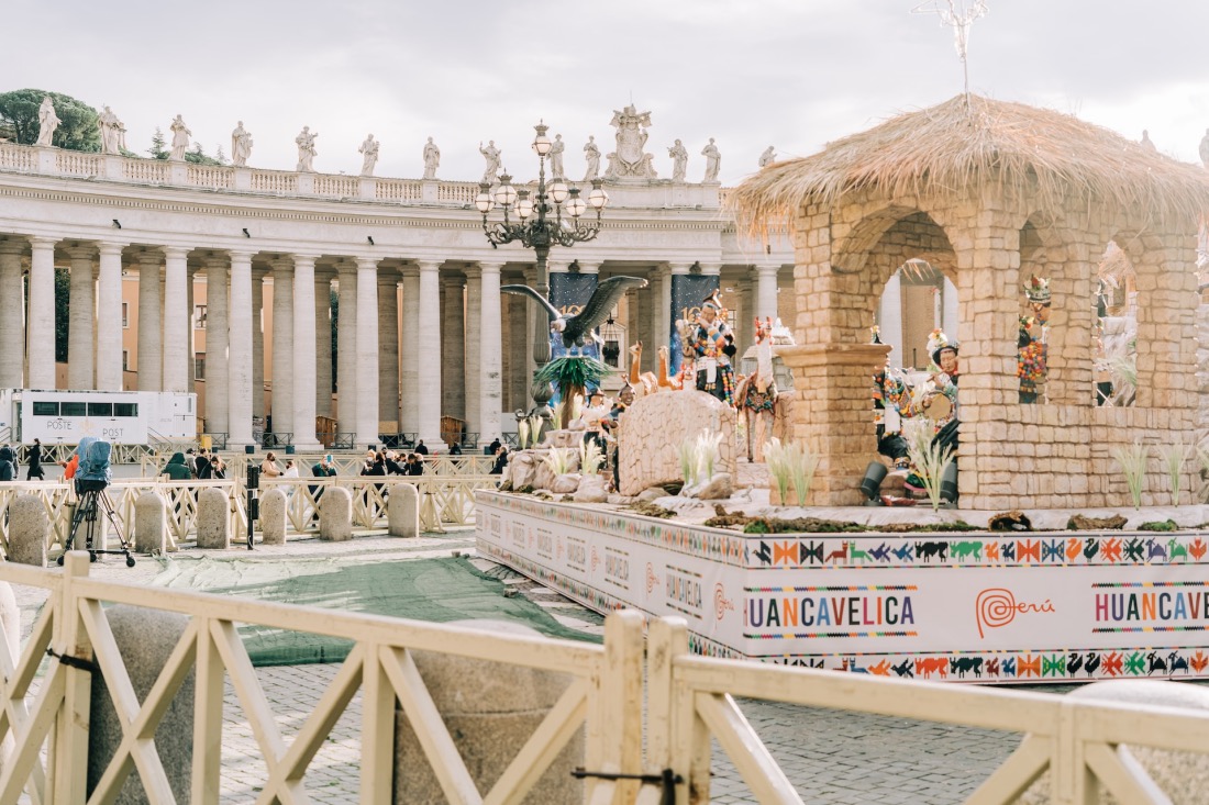 The Peruvian nativity scene in St Peter's Square, Vatican City