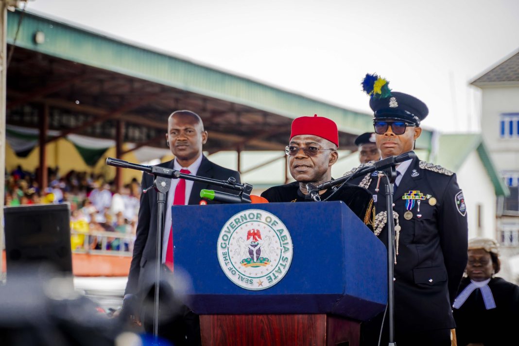 Dr Alex Otti, the governor of Abia State, pictured at his inauguration on May 29, 2023 in Umuahia. | Abia Gov't Photo