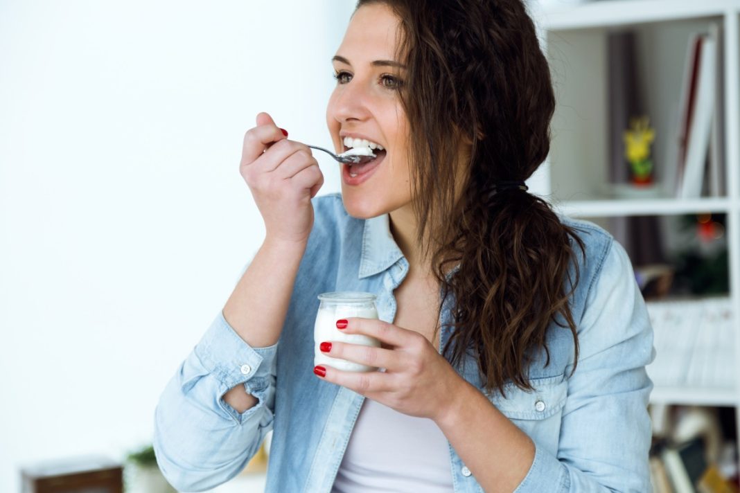 Woman Eating Yorgurt, mental heath