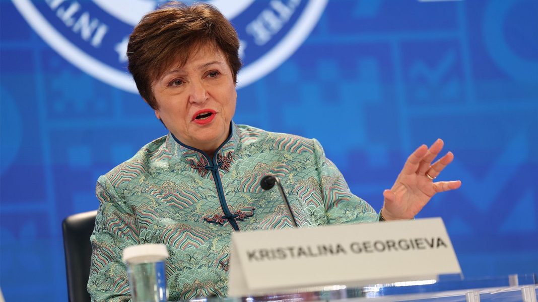 Kristalina Georgieva, managing director of the IMF, speaks in Washington, DC, in April at a meeting of the World Bank and IMF. In October, the groups will meet again in Marrakech, Morocco. Kevin Dietsch/Getty Images