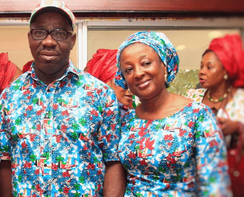 Governor Godwin Obaseki and wife, Betsy Obaseki in an undated photo