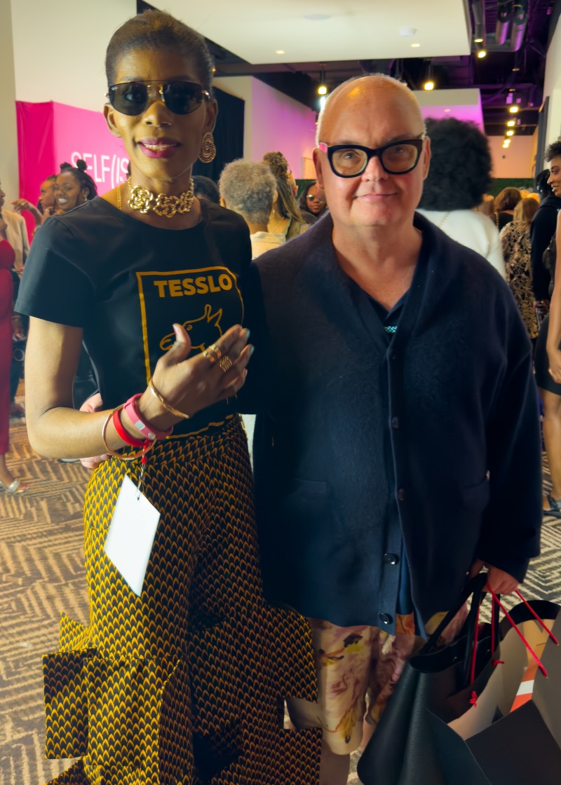 Tessy Oliseh-Amaize (left), with Mickey Boardman (right), editorial director of Paper Magazine, during Philly Fashion Week 2024,