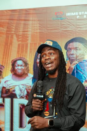 Austine Lordlaz, Director of First Chronicles of the Island, speaks to the press at the private screening on Thursday, October 3, 2024, at Blue Pictures Cinema in Onikan, Lagos. | Pius Stephen/Spi Gallery