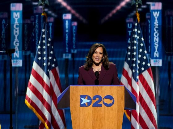 Then Democratic presidential candidate Sen. Kamala Harris