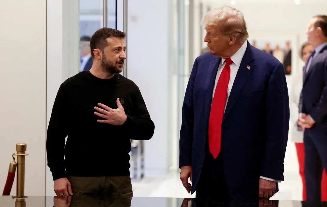 Trump meets Ukraine's President Volodymyr Zelensky at Trump Tower in New York, September 27. 2024. | Shannon Stapleton/Reuters