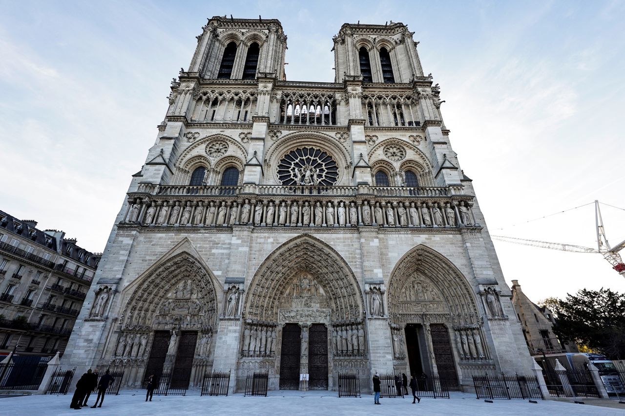 A view of the facade of Notre Dame cathedral in Paris, France, on November 29, ahead of a visit of the French President. | Stephane de Sakutin/Reuters 