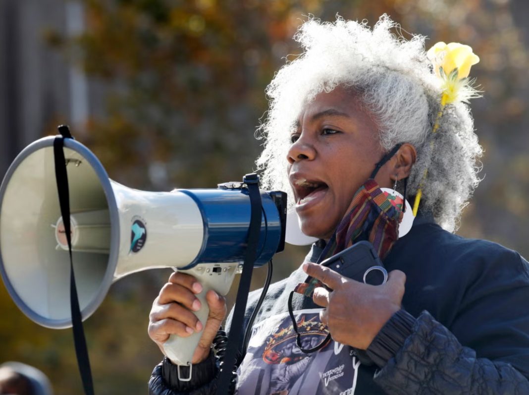 Daily Inspiration, Cariol Horne speaks during the WNY Women’s March on Saturday, Oct. 17, 2020 in Buffalo, N.Y. | Derek Gee/The Buffalo News via AP