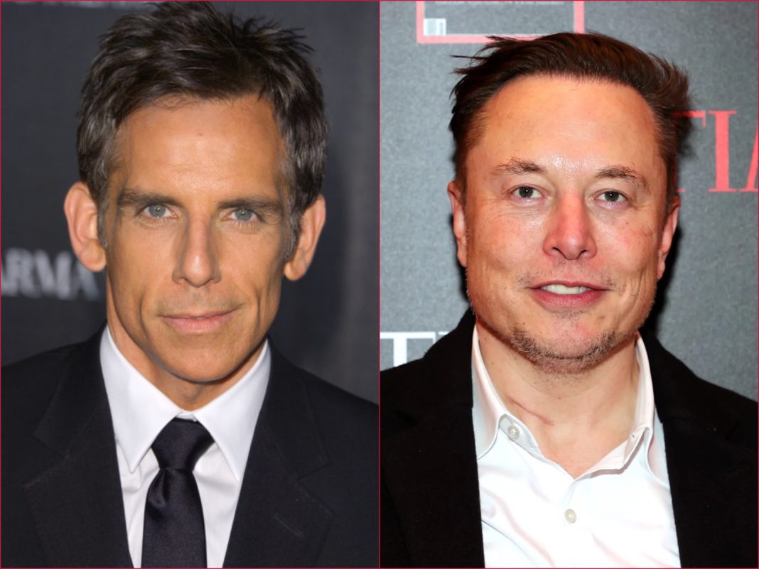 Composite: Hollywood Actor Ben Stiller (left) and Tesla Founder and X owner, Elon Musk | Getty Images