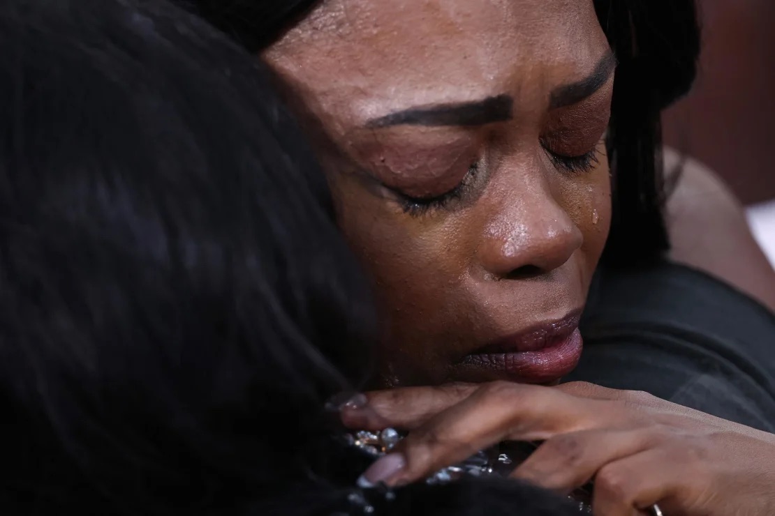 Supporters of Vice President Kamala Harris react following Harris' remarks, conceding 2024 U.S. presidential election to President-elect Donald Trump, at Howard University in Washington, DC, on November 6, 2024. | Hannah McKay/Reuters