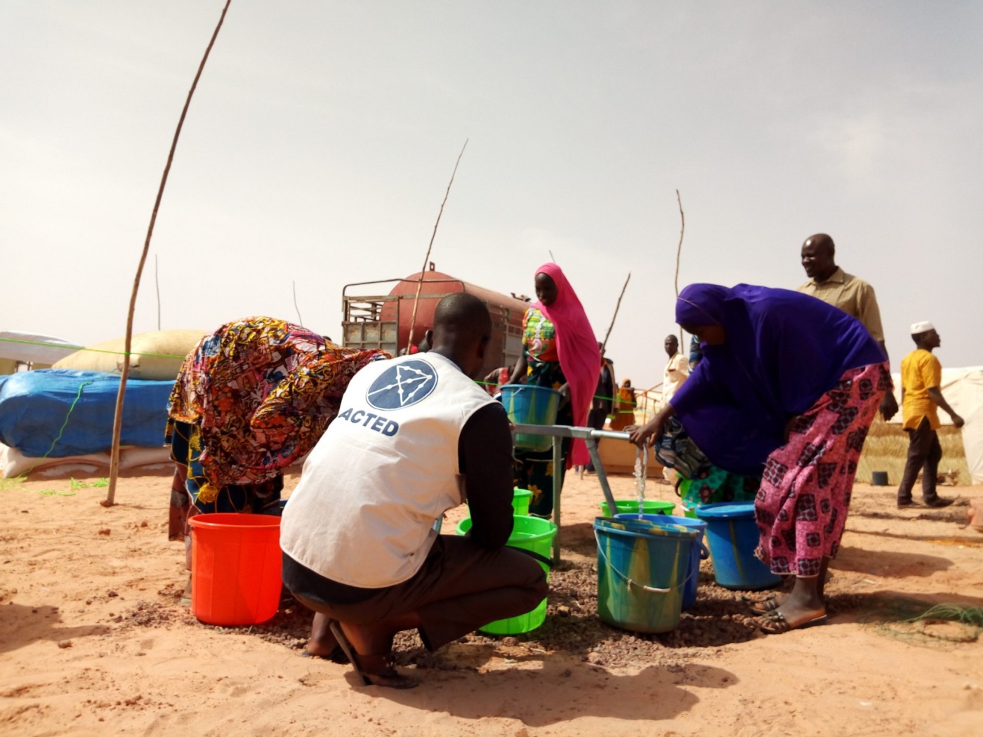 An aid worker for ACTED at a water project in a village in Niger Republic. | ACTED Photo