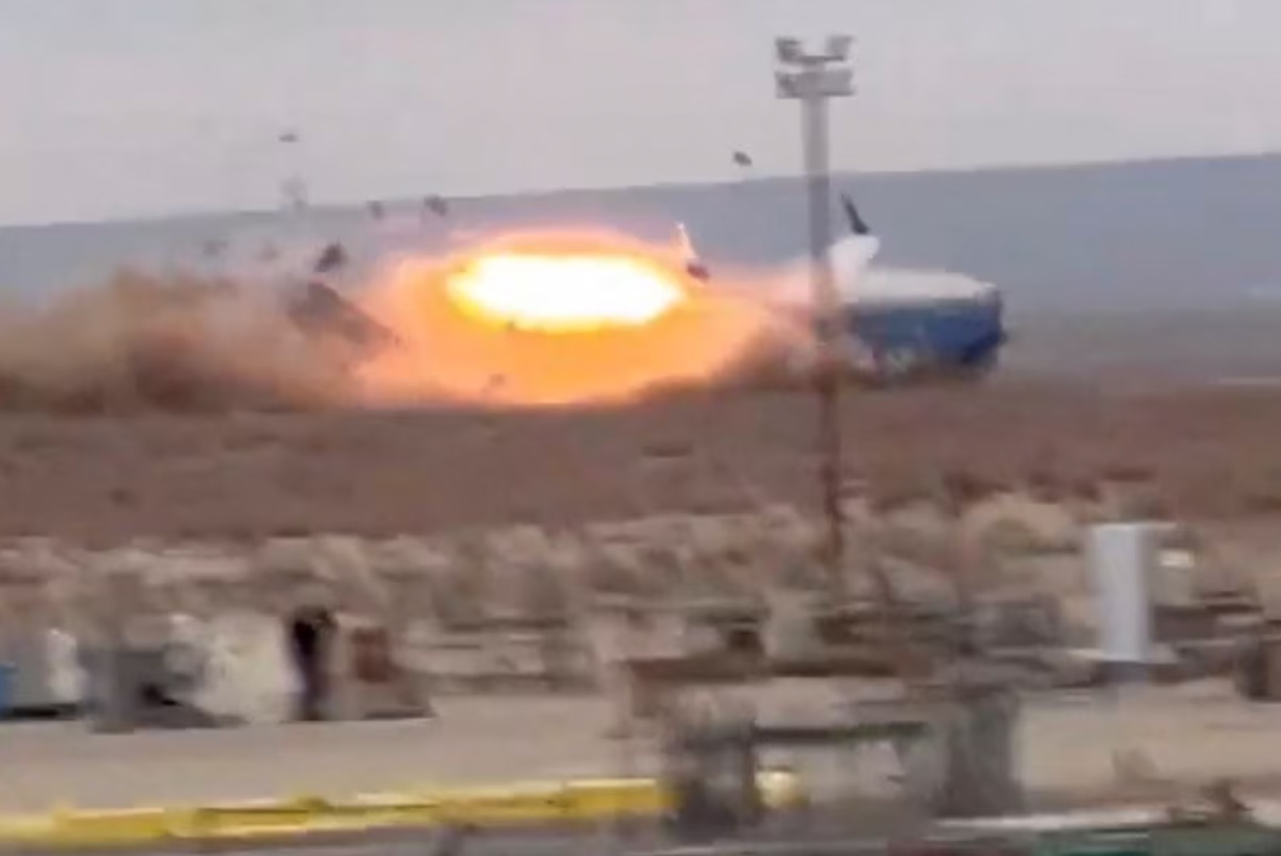 The moment of the Azerbaijan Airlines passenger plane crash near the city of Aktau, Kazakhstan December 25, 2024. | REUTERS