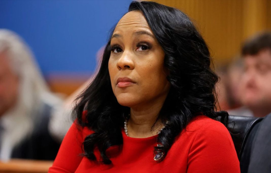 Fulton County District Attorney Fani Willis at the final arguments in her disqualification hearing, on March 1 in Atlanta.Alex Slitz / AFP - Getty Images pool