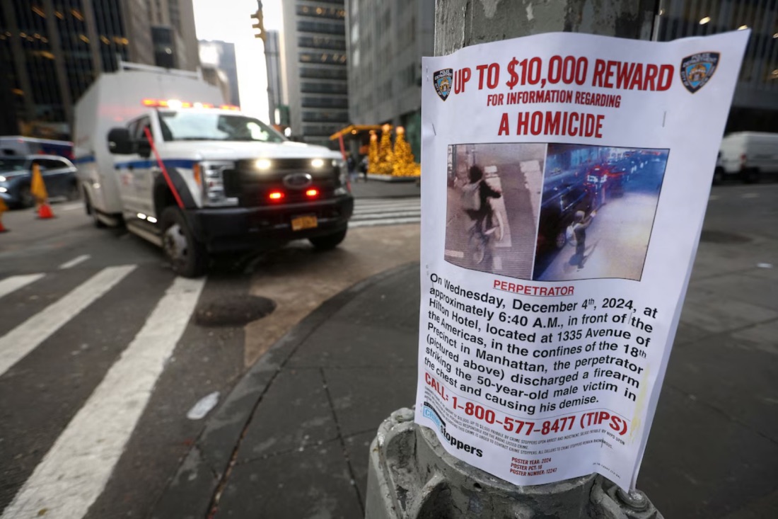 attorney, UnitedHealthcare, A poster seeking information on the killing of UnitedHealthcare CEO Brian Thompson near the scene in Midtown Manhattan where he was fatally shot. | Mike Segar/Reuters