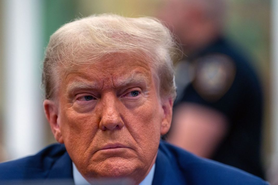 reporter, Former President Donald Trump prepares to testify during his trial in New York Supreme Court on Monday. David Dee Delgado/Getty Images