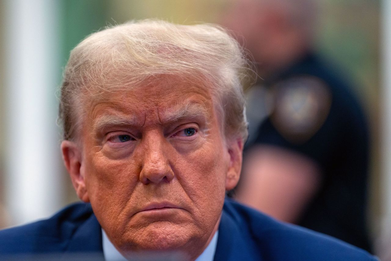 Former President Donald Trump prepares to testify during his trial in New York Supreme Court on Monday. David Dee Delgado/Getty Images