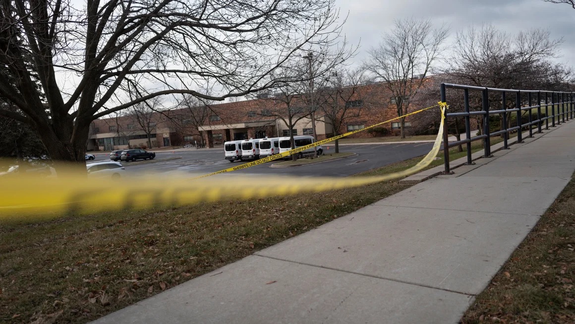  Crime scene tape continues to be stretched around Abundant Life Christian School as police continue to investigate. | Scott Olson/Getty Images