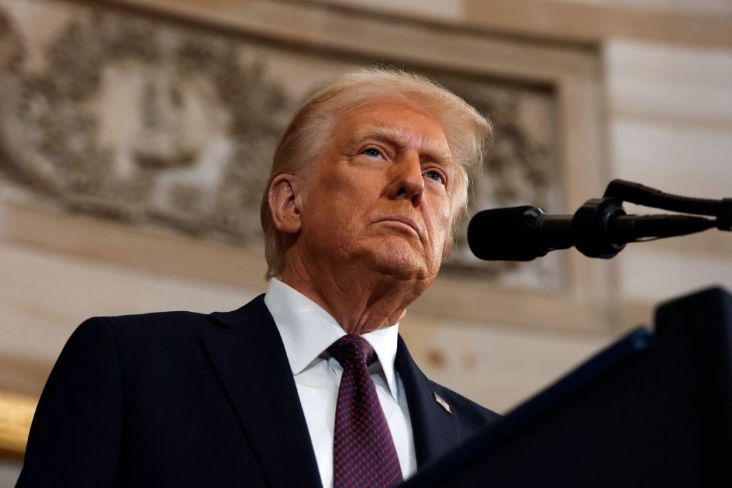 Second coming, President Donald Trump delivers his inaugural address in Washington, DC on Monday, January 20, 2025. | Chip Somodevilla/Pool/AFP via Getty Images