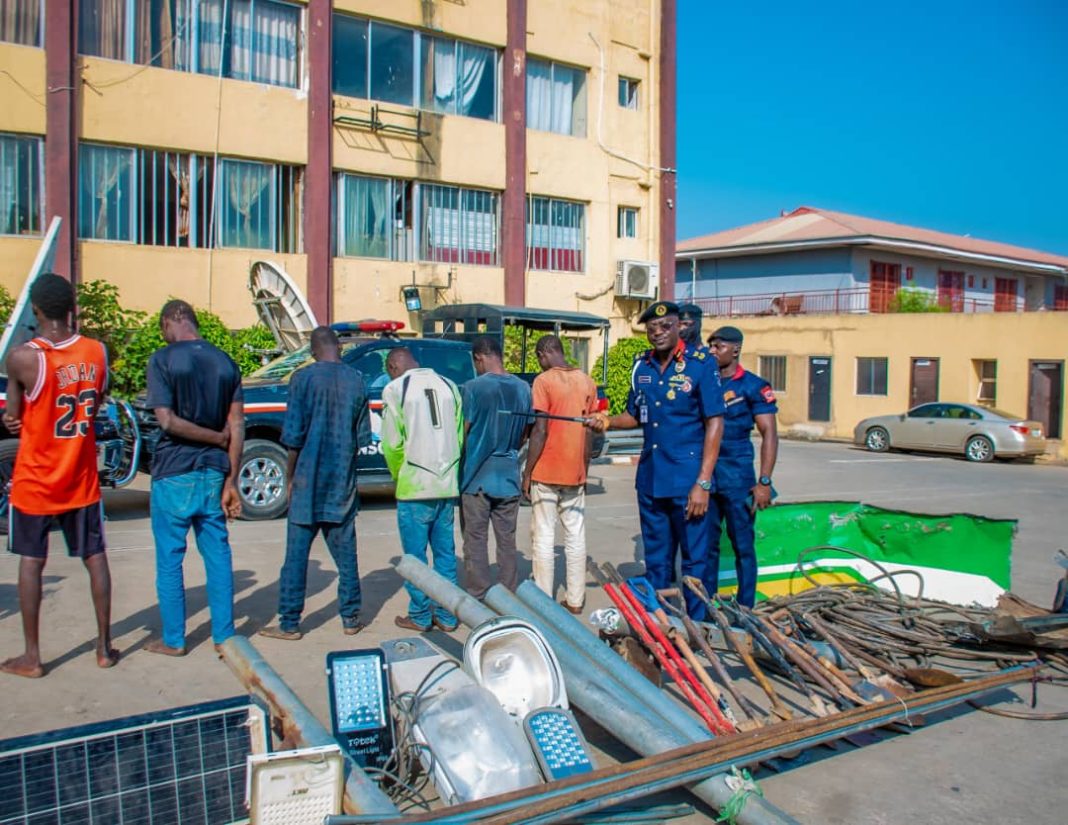 Some suspected vandals paraded in Abuja on Sunday, January 5, 2025. , Wike