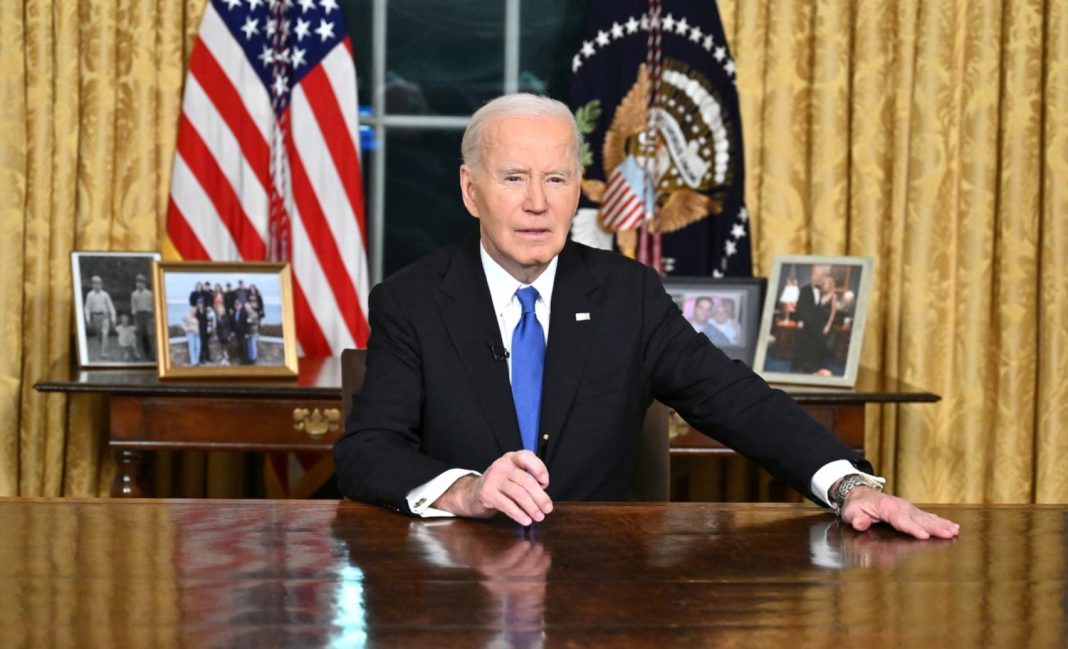 President Joe Biden delivers his farewell address to the nation from the Oval Office of the White House, on Jan. 15, 2025, in Washington, D.C. Mandel Ngan - Pool via Getty Images