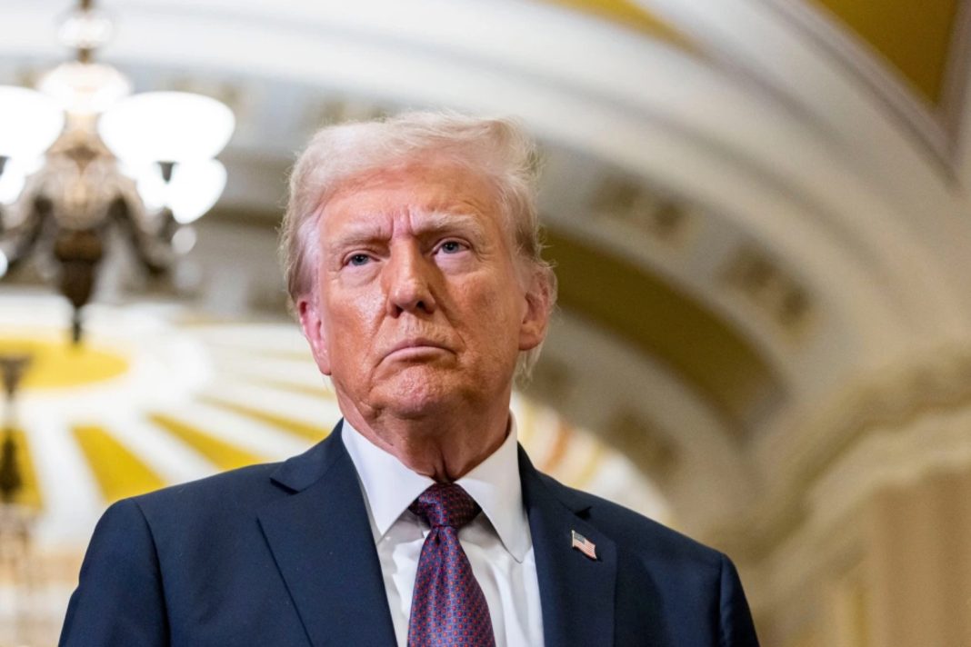 term, anti-discrimination, discrimination, President-elect Donald Trump at the Capitol on Jan. 8, 2025. | Valerie Plesch / Bloomberg via Getty Images   