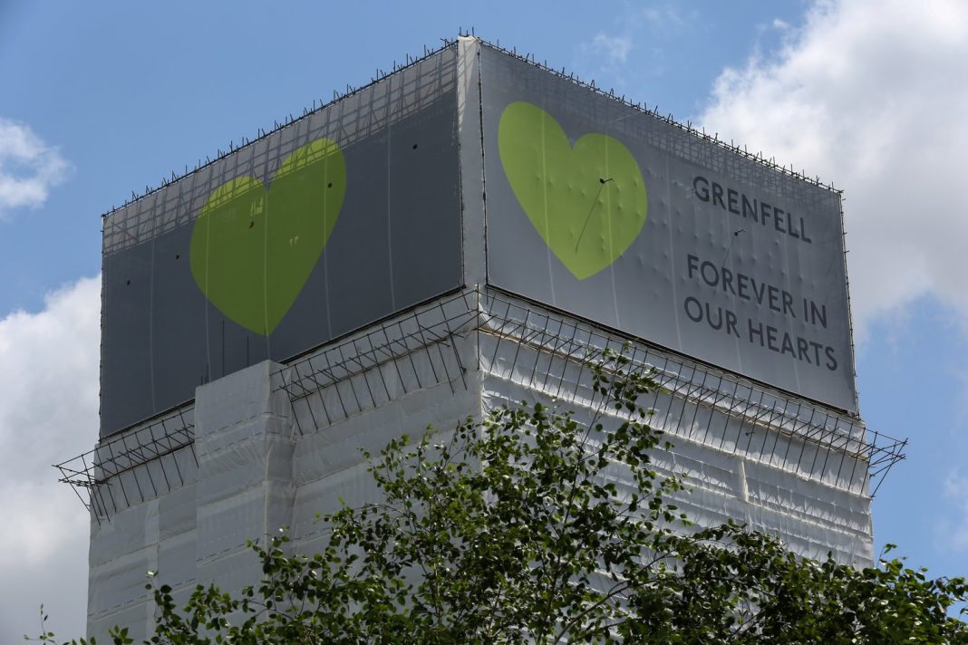 Aluminium composite cladding was implicated in the catastrophic Grenfell Tower fire that killed 72 people in June 2017. | SOPA Images/SIPA USA/PA Images.