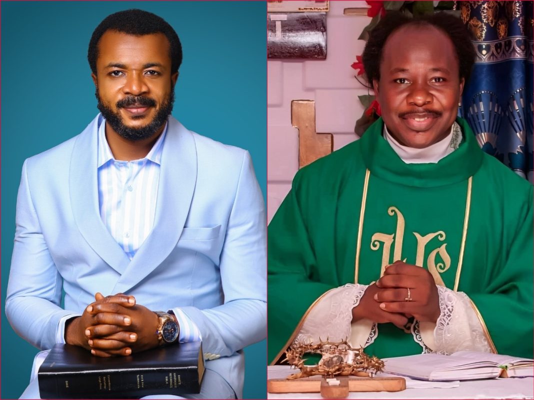 Composite Photo: Evangelist Ebuka Obi (left) and Reverend Father Joy Nwebe